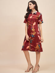 Elegant Mehroon Summer Dress