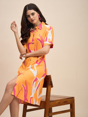 Radiant Orange Summer Dress