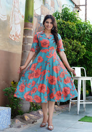 Blue Summer Bloom Dress