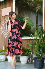 Black Summer Bloom Dress