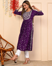 Women's Heavy Embroidery Beautiful Straight Kurti with Pant