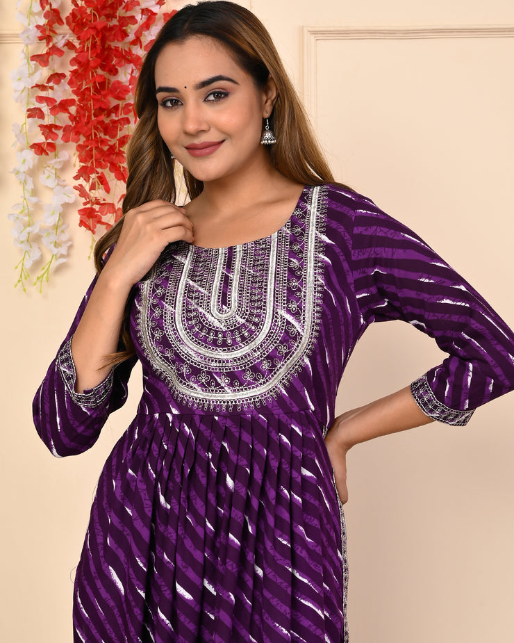 Women's Heavy Embroidery Beautiful Straight Kurti with Pant