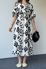 White and Black Summer Bloom Dress