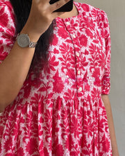 Pink Pure Cotton Summer Bloom Dress