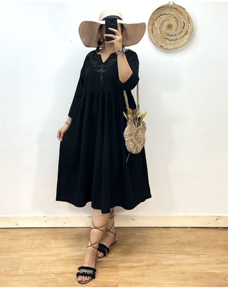 New Beautiful cotton Black Gown dress