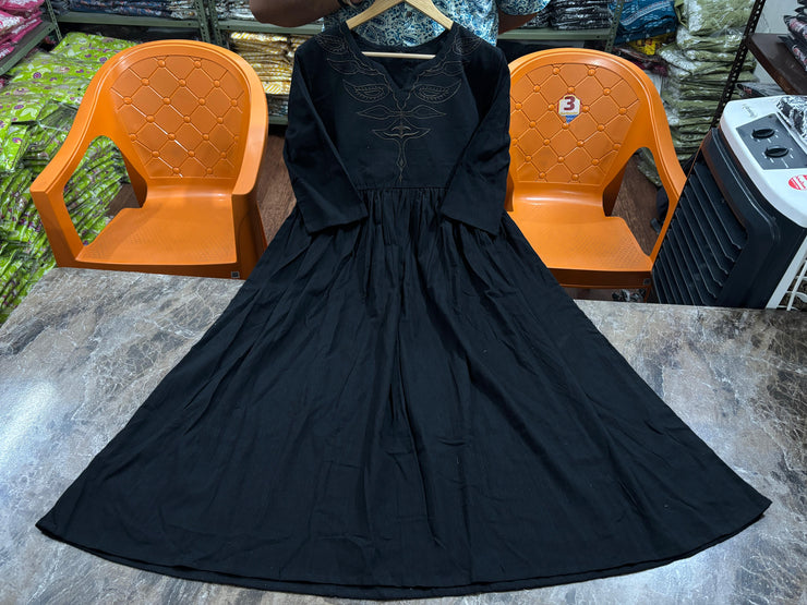 New Beautiful cotton Black Gown dress